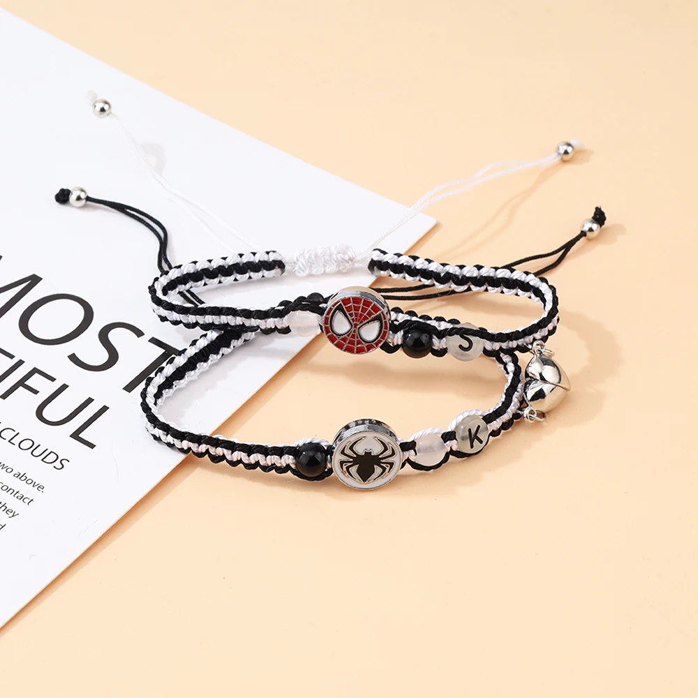 2Pcs/Set Couples Knitted Adjustable Bracelet Fashionable Simple Clothing Jewelry Accessories Couples Bestie Perfect Gift