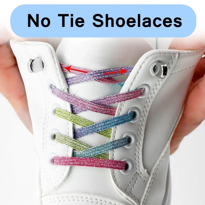 

Rainbow Elastic Shoelace No Tie Shoe laces Sneakers Quick Safety Flats Shoelace Kids and Adult Unisex Lazy laces