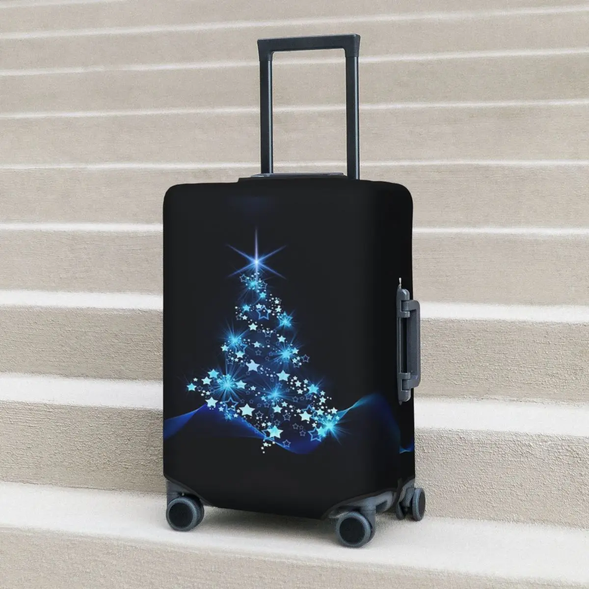 

Christmas Tree, Christmas, Lights Suitcase Cover Protection Elastic Travel Luggage Protector Covers for 18-32 Inch
