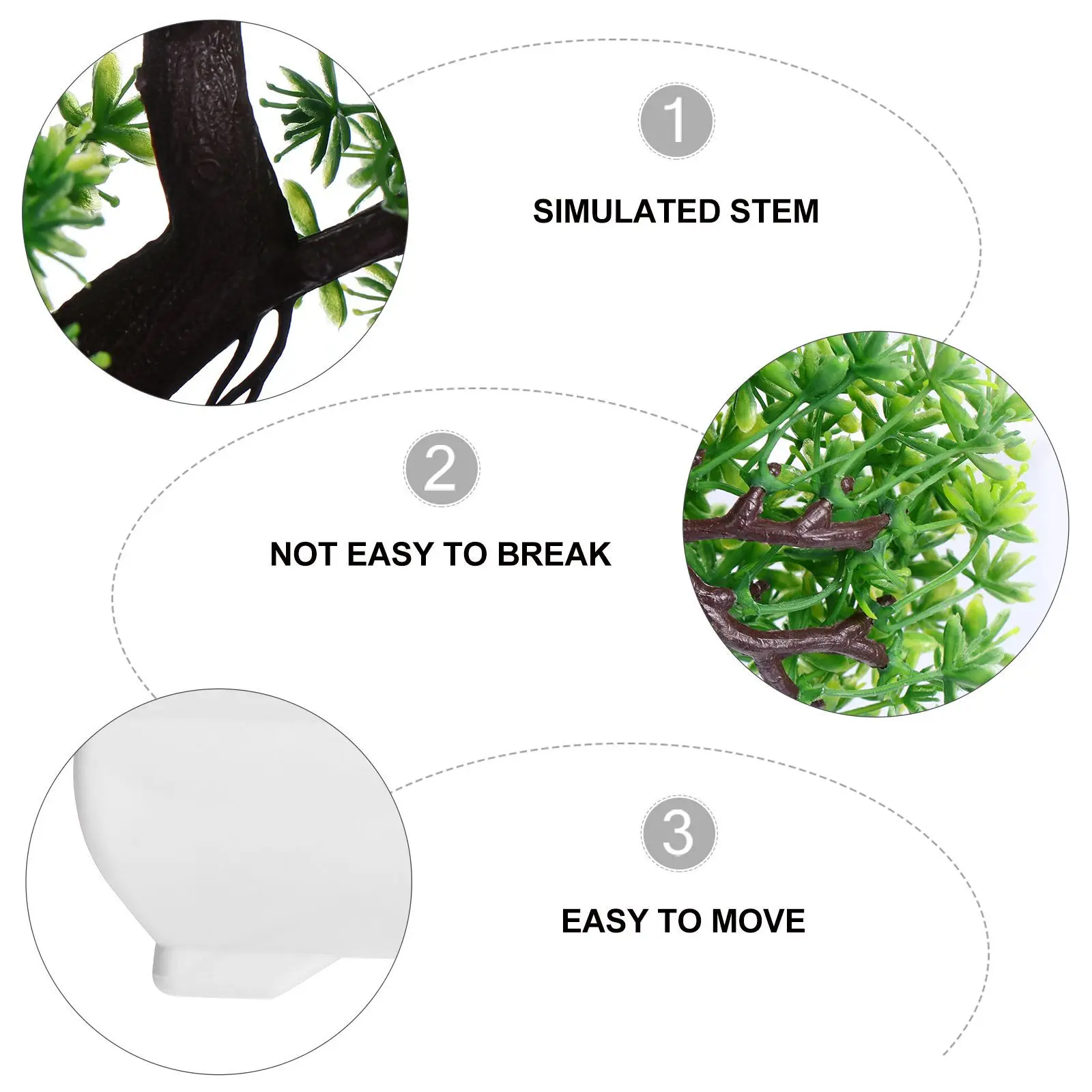 

Imitated Plant Bonsai Fake Potted Artificial Decor Premium Material Long Term Use Vivid Texture Natural