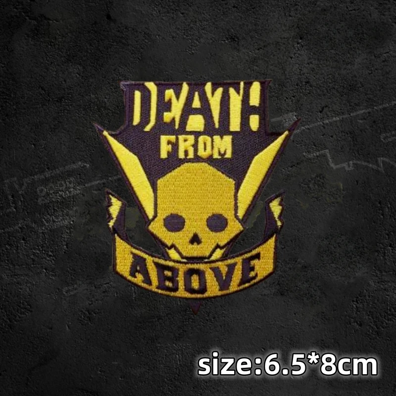 HellDivers 2 Weaving Mark Patches Hell Divers Morale Badge Death Skull Embroidery Patch We Dive Together Tactical emblems