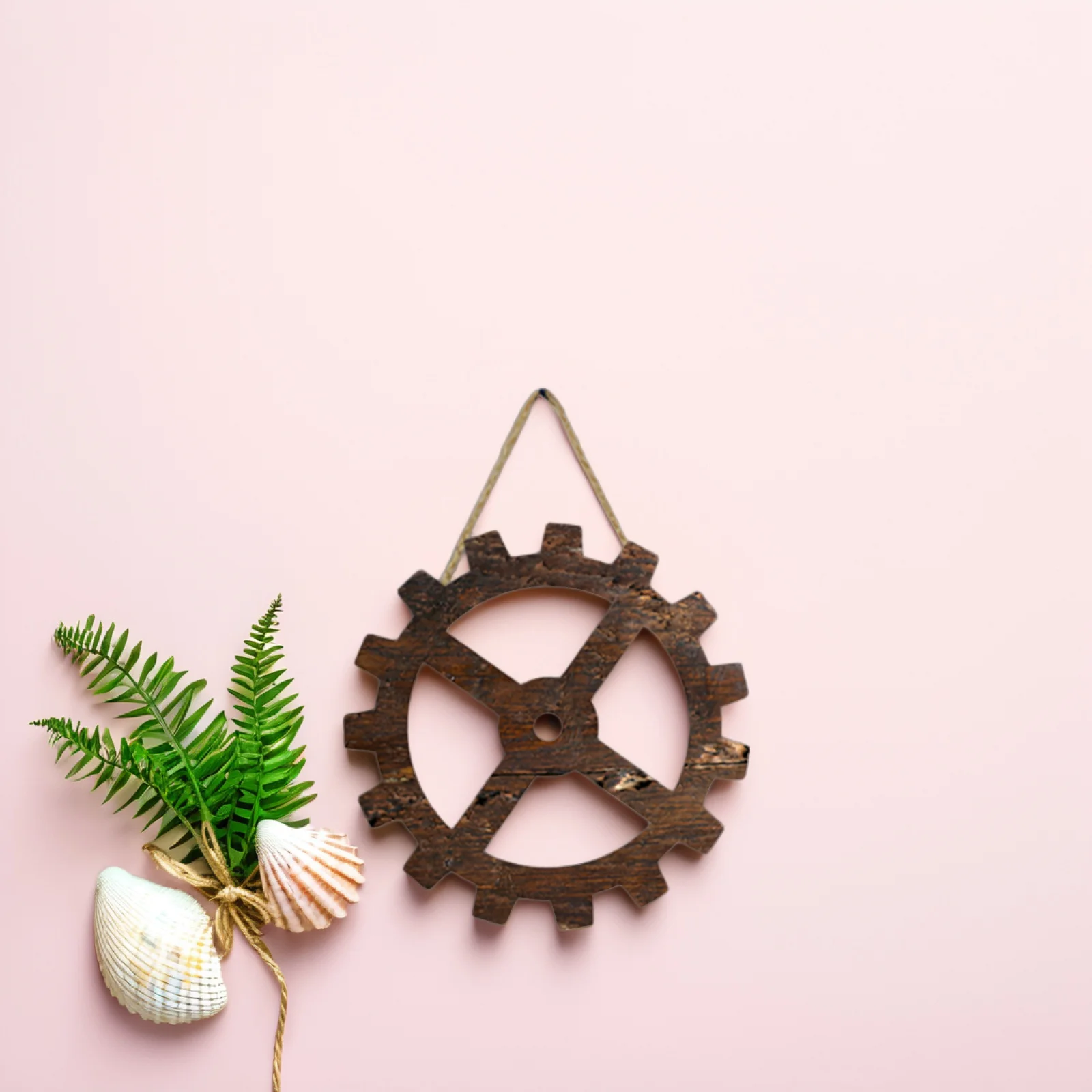 

4pcs Gear Wall Hanging Decor Industrial Vintage Home Office Poplar Wood Board Lightweight Compact Style