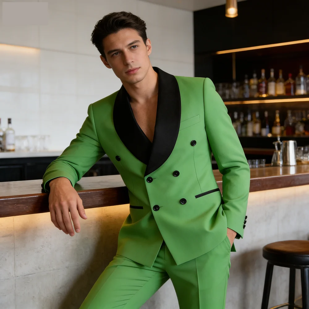 

Men's Three-Piece Suit Set for Night Business Jacket And Pants Wedding 2-Piece Formal Outfit