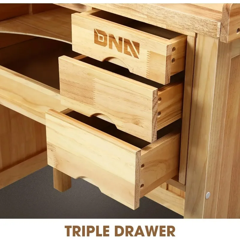 High Quality Heavy Duty Wood Workbench, for Workshop, Garage, W/Adjustable Handle