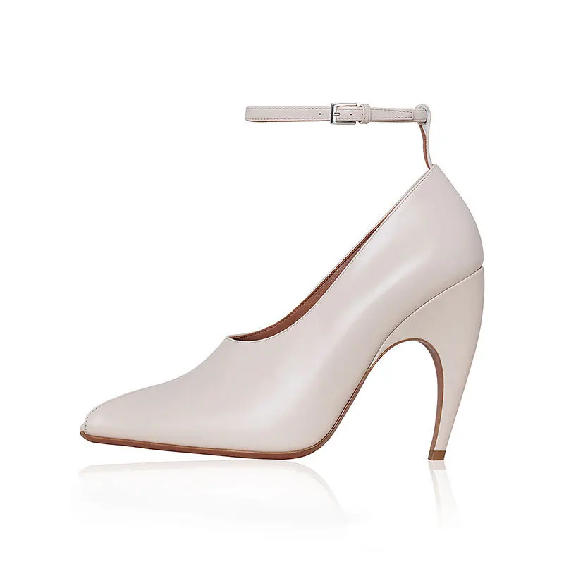 

Patent Leather Square Open-Toed Stiletto High Heels Shallow Straight-Strap Belt Buckle Pumps Soft Leather Women Shoes Chaussure