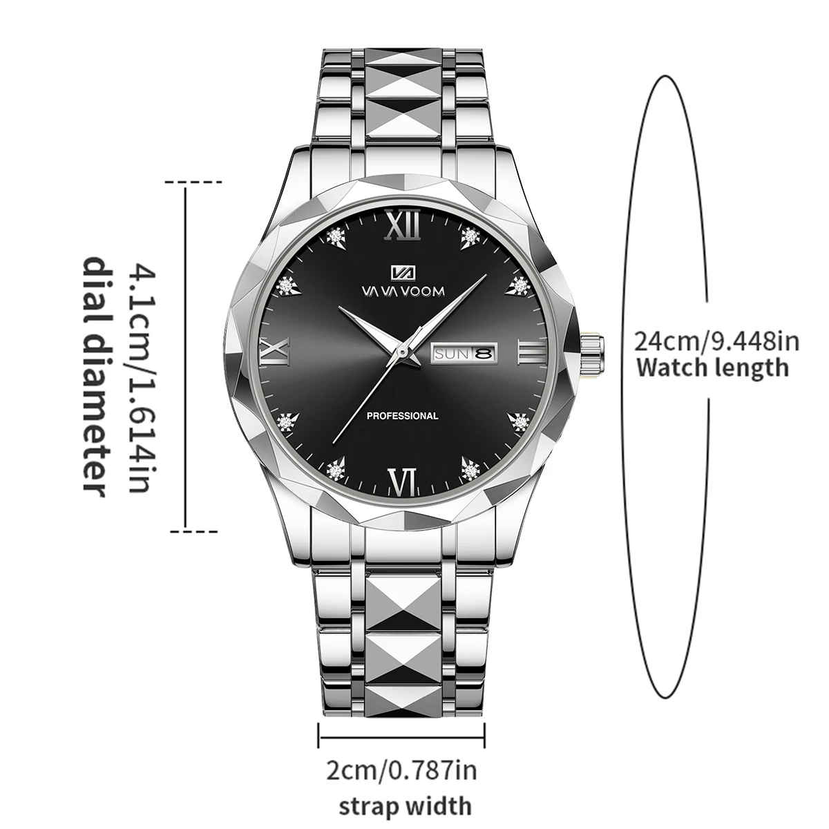 حجر الراين الفاخرة الرجال ووتش التصميم الأصلي برشام الفولاذ المقاوم للصدأ حركة الكوارتز الذهب الأزرق مضيئة التقويم الأعمال ووتش الرجال