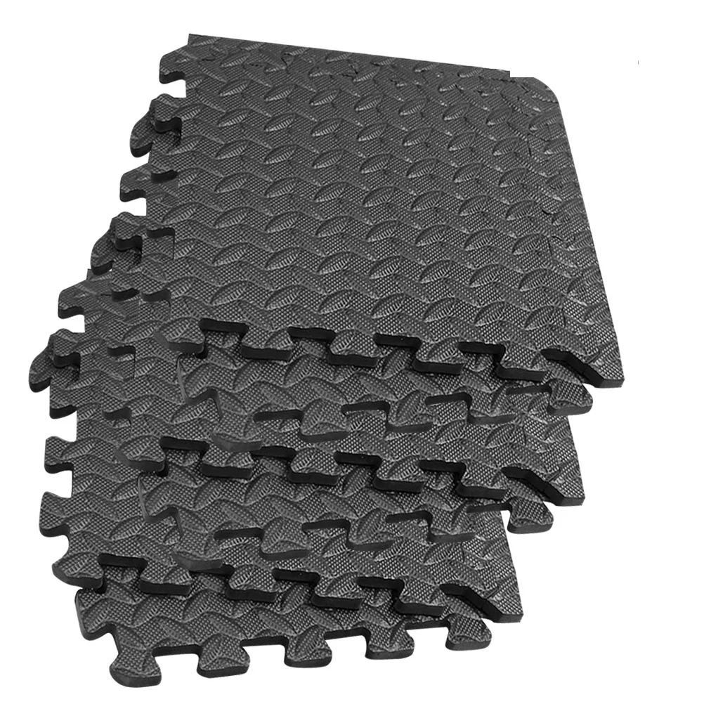 8pcs Eva Leaf Grain Floor Mats Splicing Gym Flooring Non-Slip Interlocking Tiles For Yoga Room Dance Studio Absorption Floor