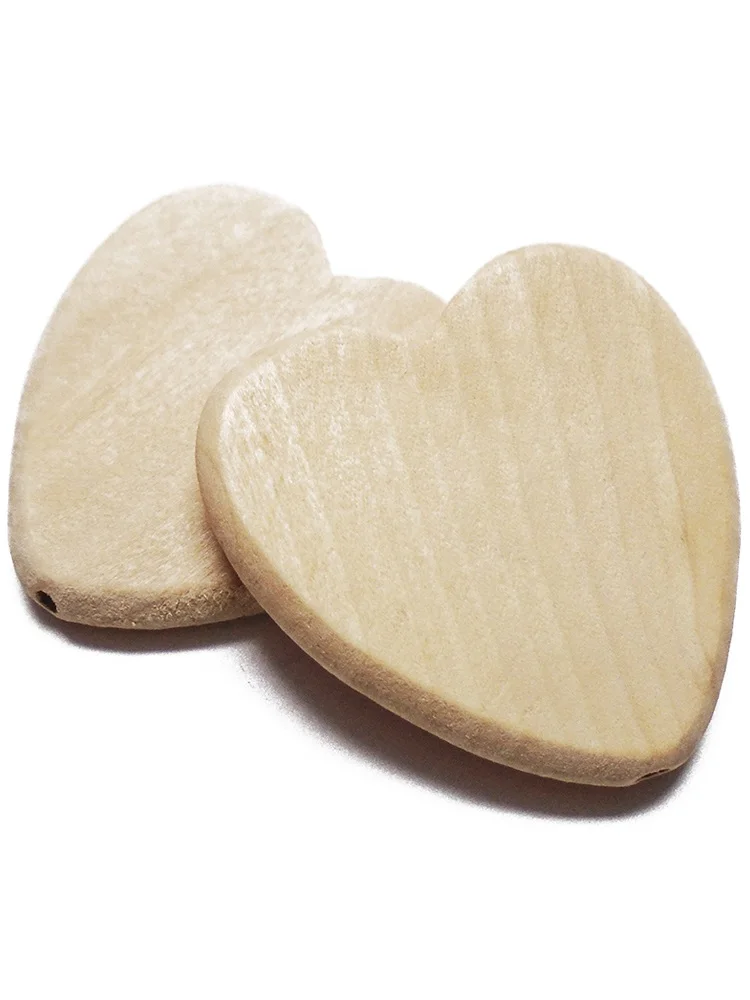 Natural Color Big Love Heart Wooden Ornaments, Home Decor Crafts, DIY Models, String Buttons, Gift, 10PCs, 30PCs, 50PCs