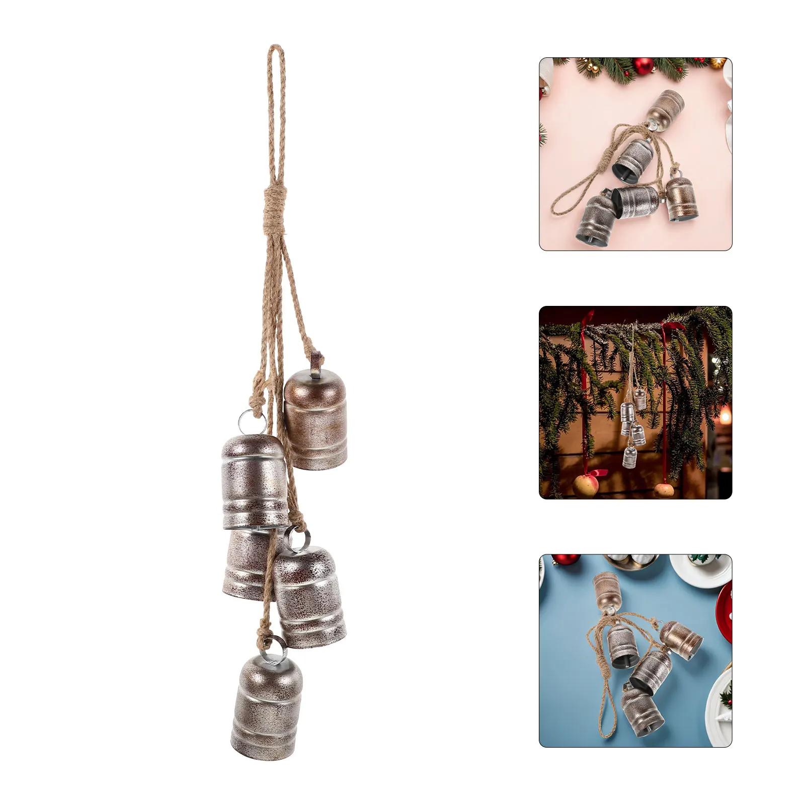 

Rural Wind Chimes Christmas Jingle Bell Doorbell Hanging Bells for Decoration Cluster Iron