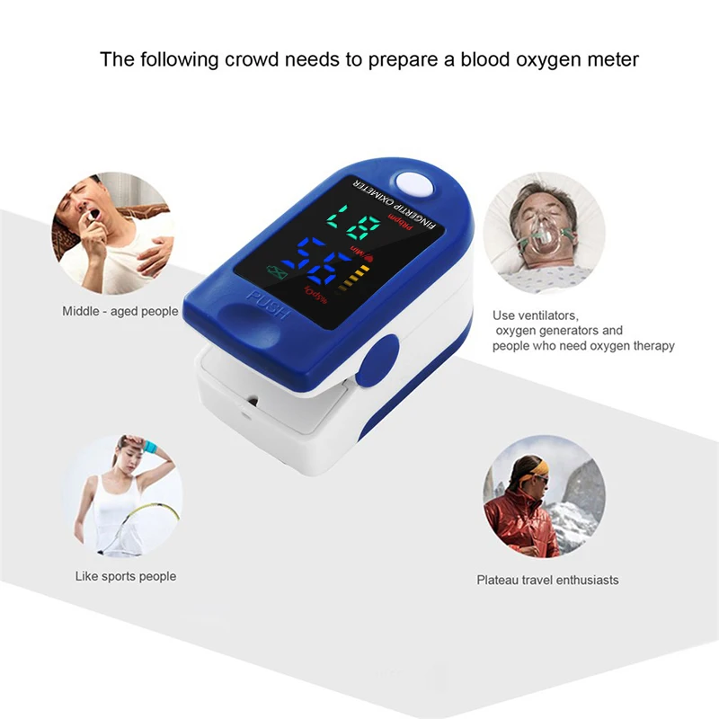 Pulse Oximeter Finger Clip Pulse Monitor Home Monitoring Pulse Oximeter Blood Oxygen Saturation Detector Clip Oxinometer Oxymetr
