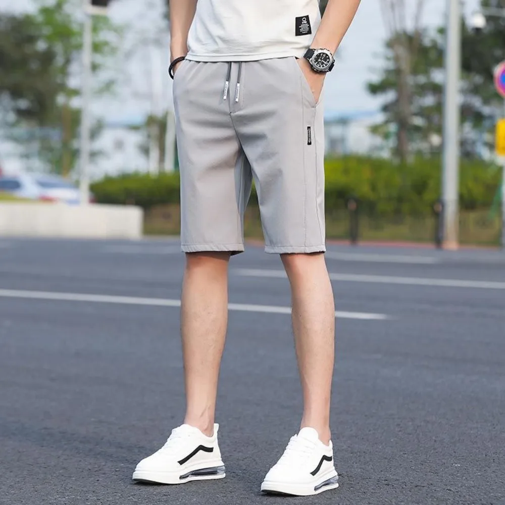 Invisible Open Crotch Outdoor Sex Men\'s Shorts Summer Quick Drying Ultra Thin Drawstring Short Pants Fashion Casual Trousers