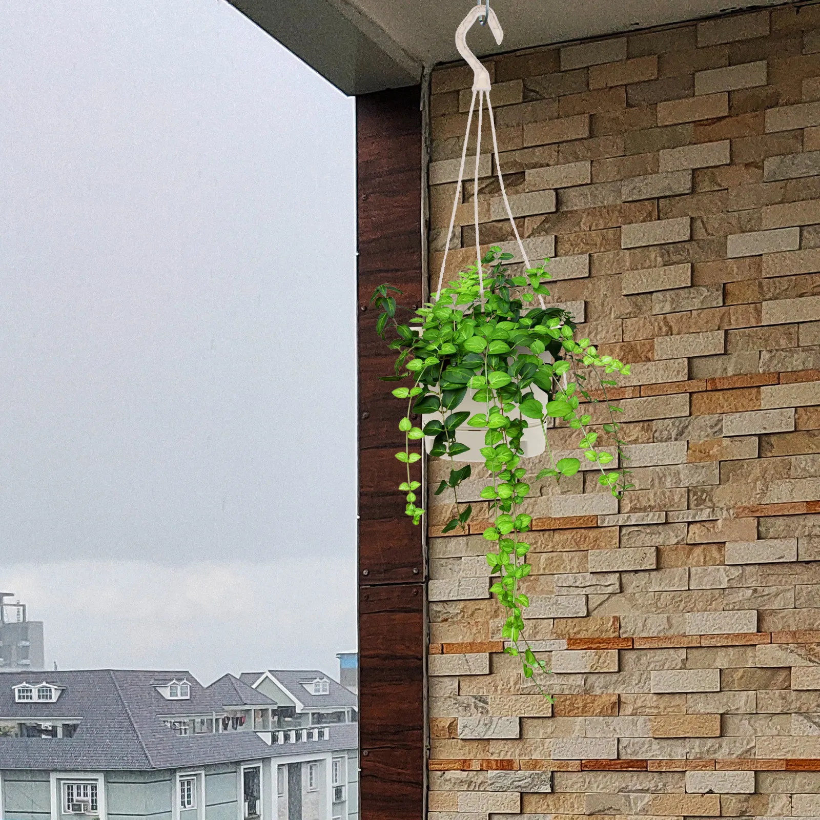 5 Pcs Bird Feeder Hooks Hanging Flowerpot Holders Basket Hanger White Wall Bracket