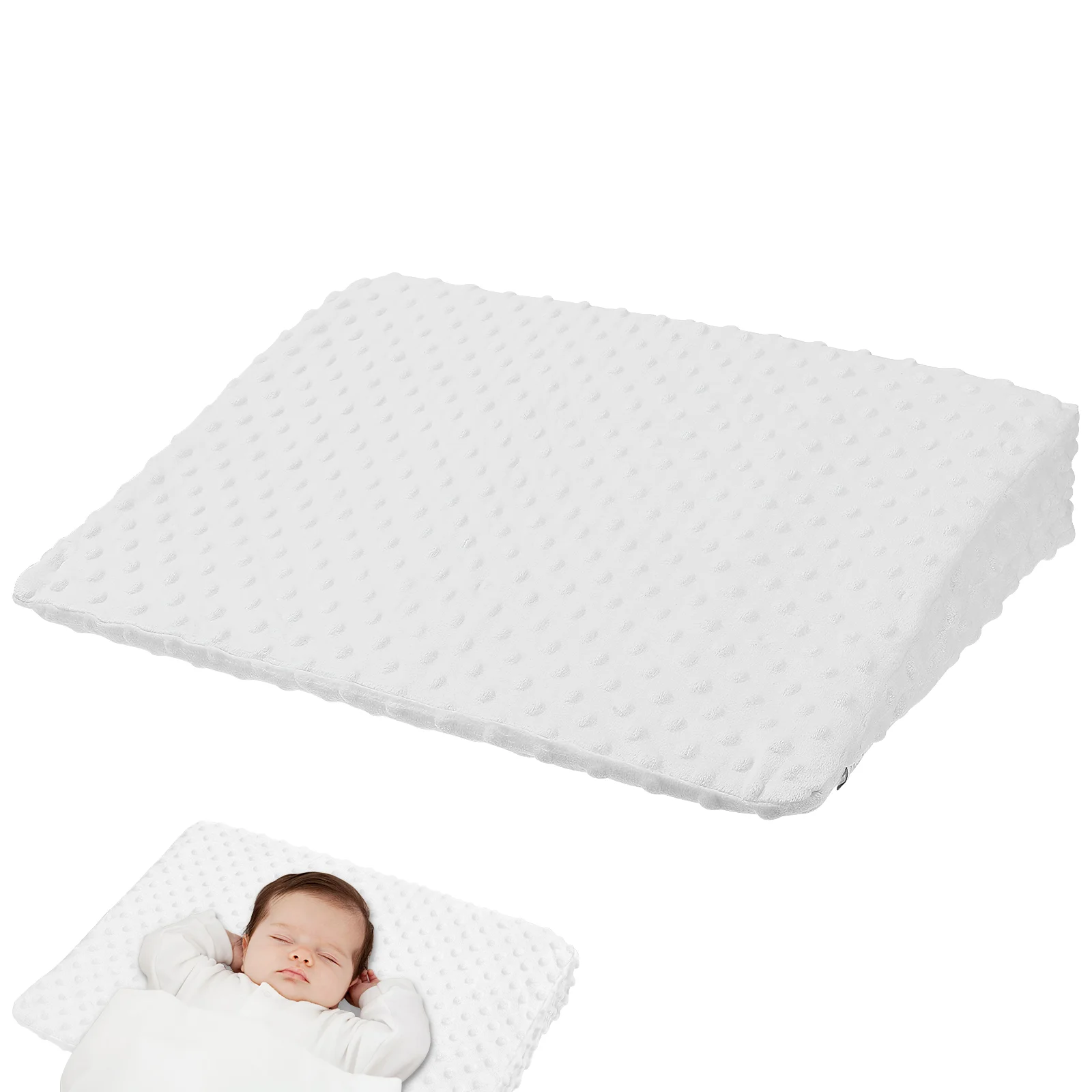 Baby Pillow Incline Wedge Shape For Newborn Pillowcase Fabric Beanie Fleece Breastfeeding Self