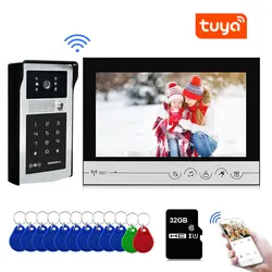 9 inch WIFI Video Doorbell Tuya Waterproof Outdoor Intercom System Smart Home Door Phone Camera With ID Card Key Password