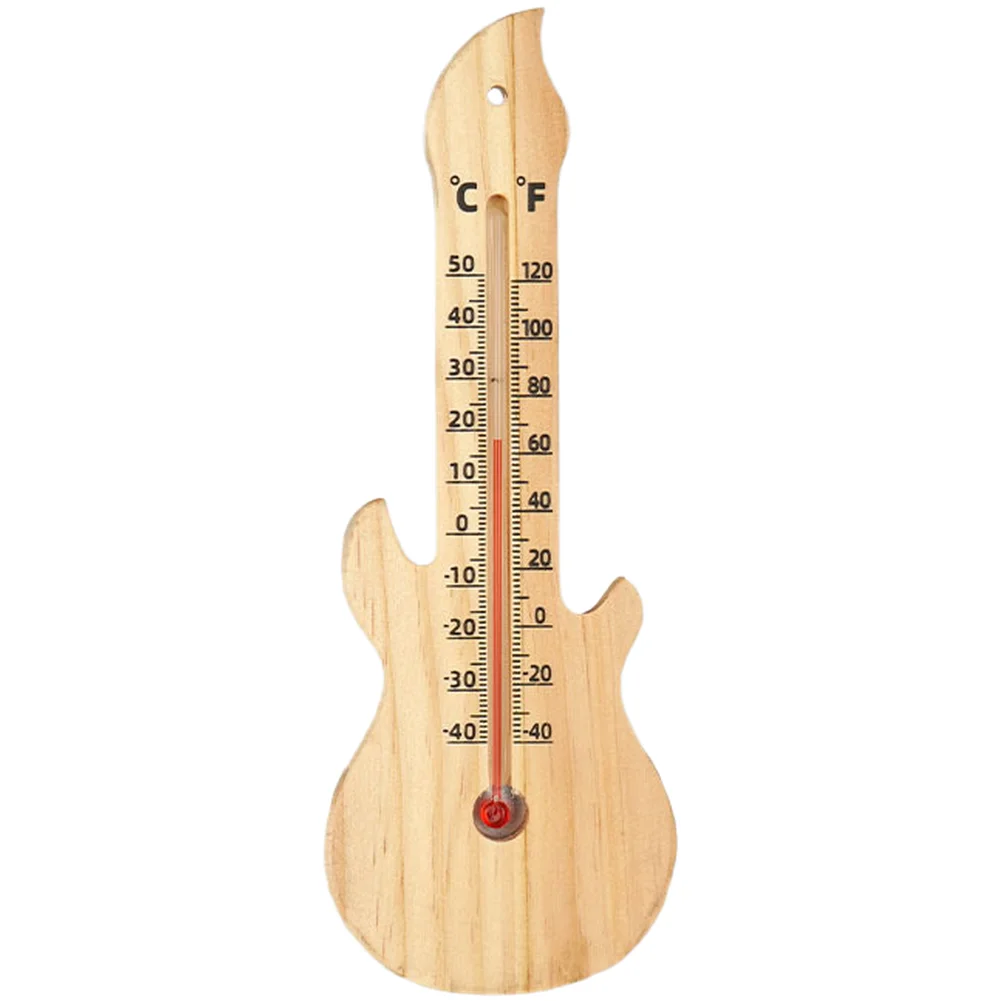 Wooden Wall Thermometer Hygrometer for Indoor and Outdoor Use Dual Scale Celsius Fahrenheit Temperature Monitor
