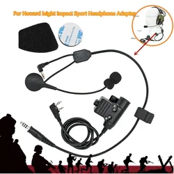 Tactical PTT Y Line Microphone Kit Electronic Headset Adapter For Howard Leight Impact /ZOHAN EM054/SORDINIPSC shooting headset