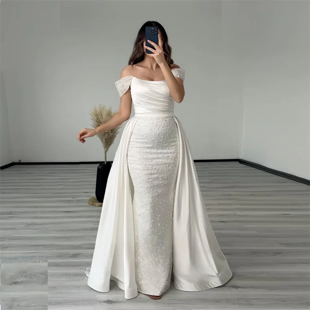 

Prom Dress Saudi Arabia Dearin Off-the-shoulder A-line Floor Length Skirts Draped Ruffle Bespoke Occasion Dresses Evening Formal