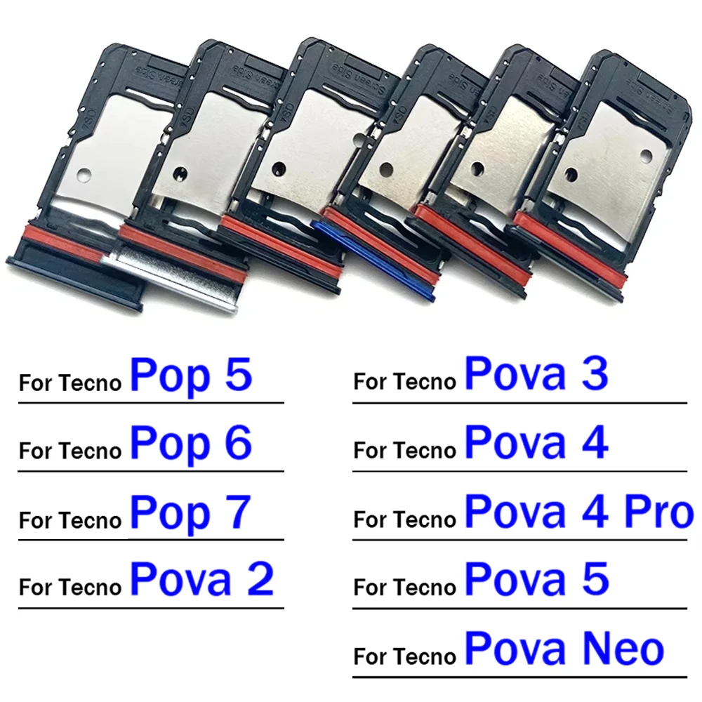 Держатель для карт Micro Nano SIM, держатель слота для лотка, адаптер, разъем для Tecno Pop 5 6 7 Pova 2 3 4 5 Neo Pro