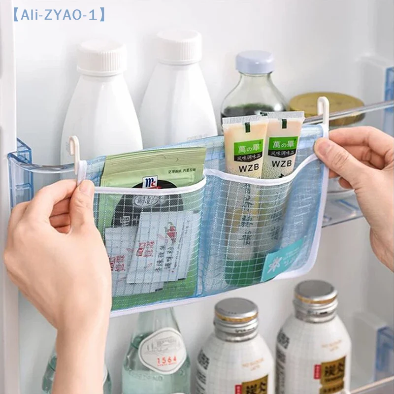 【ZYAO-1】Convenient Hanging Compartment Classification Freezer Household Refrigerator Storage Bag Mesh Bag Fridge Organizer
