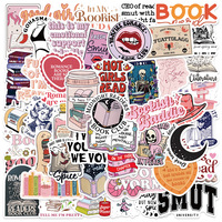 50Pcs Bookish Stickers Smutty Book Reading Decals for DIY Guitar Phone Laptop Motorcycle for Kindle Bookish Book Lover Gifts