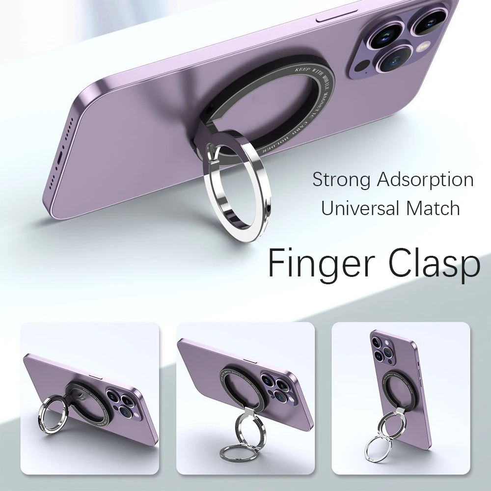 For Magsafe Magnetic Finger Clasp 1Pcs Ultra Light And Ultra Thin Strong Suction Rotating 360° Wall Stickers Everywhere Folding