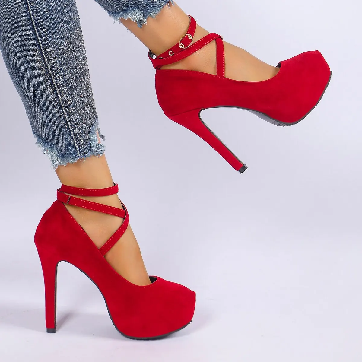 Women Pumps 2024 New Summer Sexy High Heels Woman Platform Fashion Ankle Strap High Heels Shoes Luxury Elegant Party Shoes