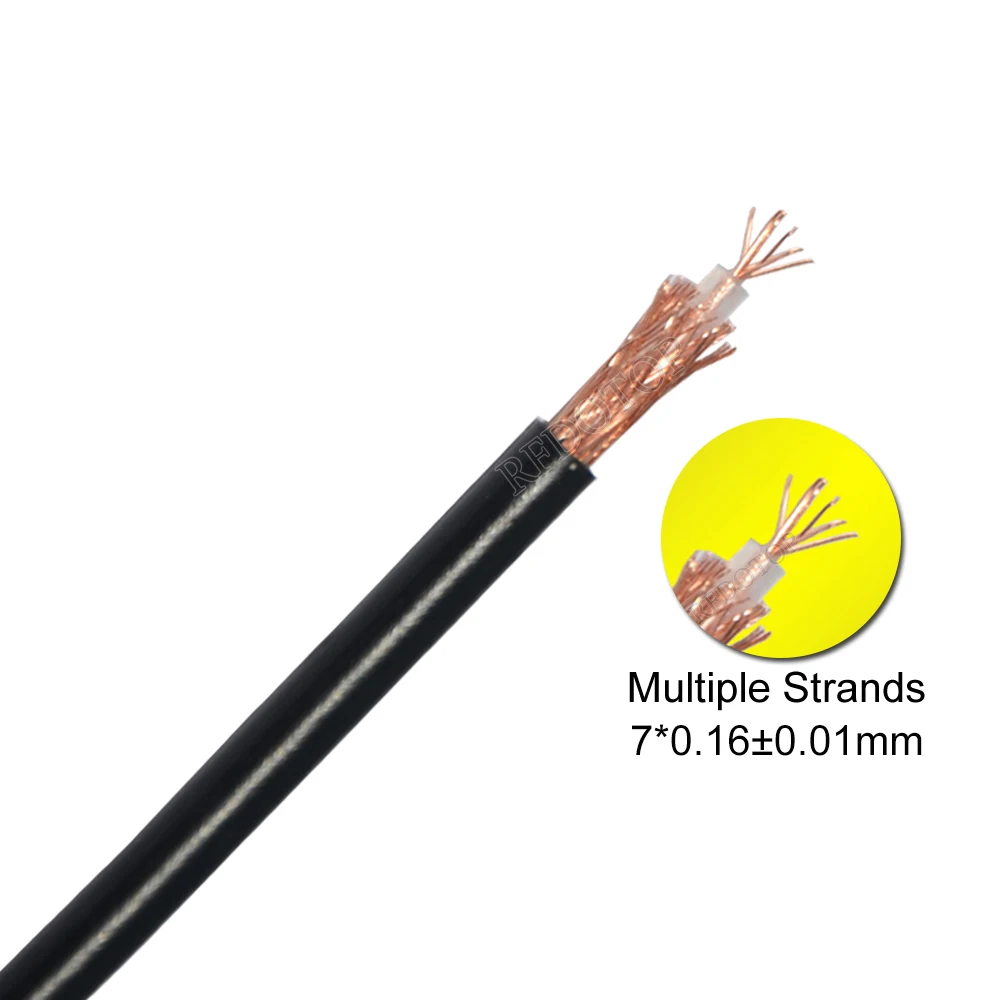 Fotografia 5: Cabo RG174 50 Ohm Bom desempenho Trança coaxial RF de baixa perda para crimpagem Conectores de fio RF RG-174