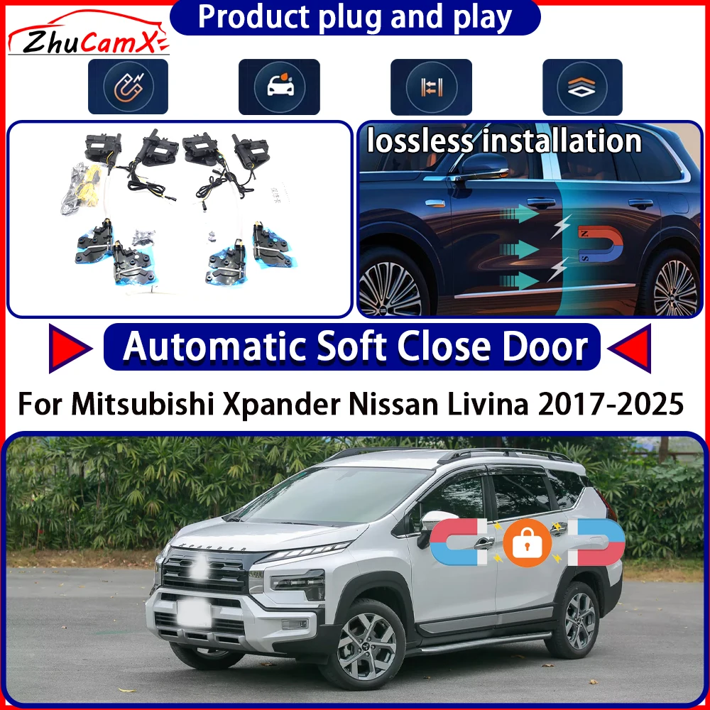 

Привод замка двери для Mitsubishi Xpander Nissan Livina 2017-2025: Комплект с функцией плавного закрывания, электроприводом и автоматическим открыванием двери