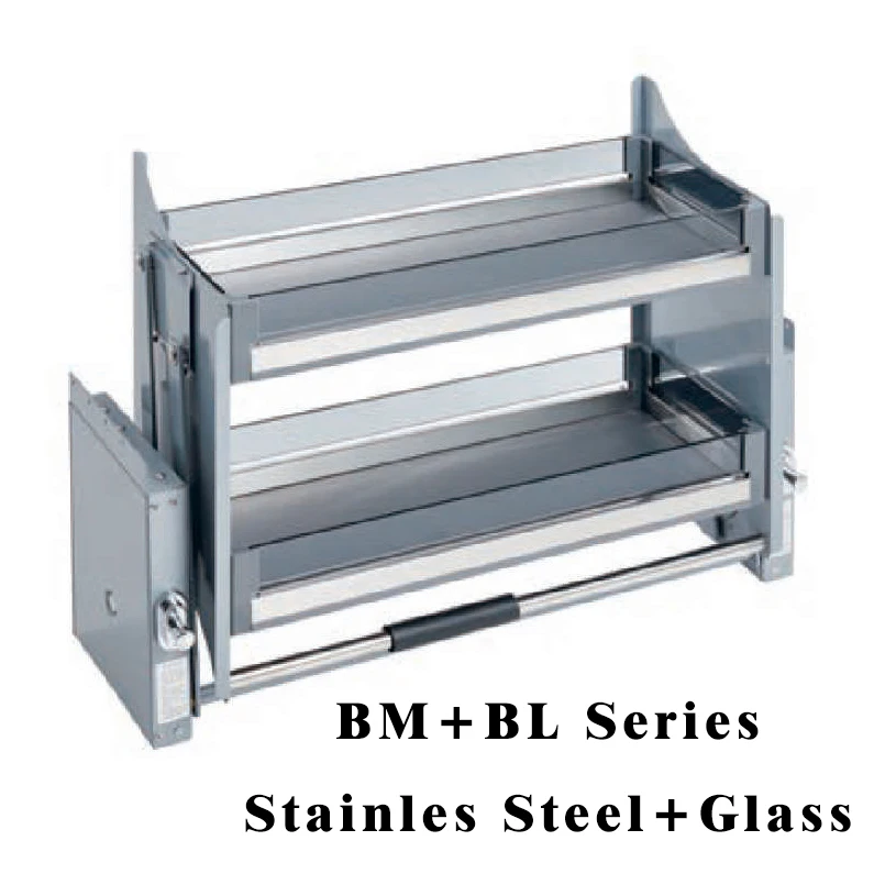 Kitchen Accessories Hardware Kitchen Basket Aluminum Alloy Retractable Pull-down Storage Rack with Stand