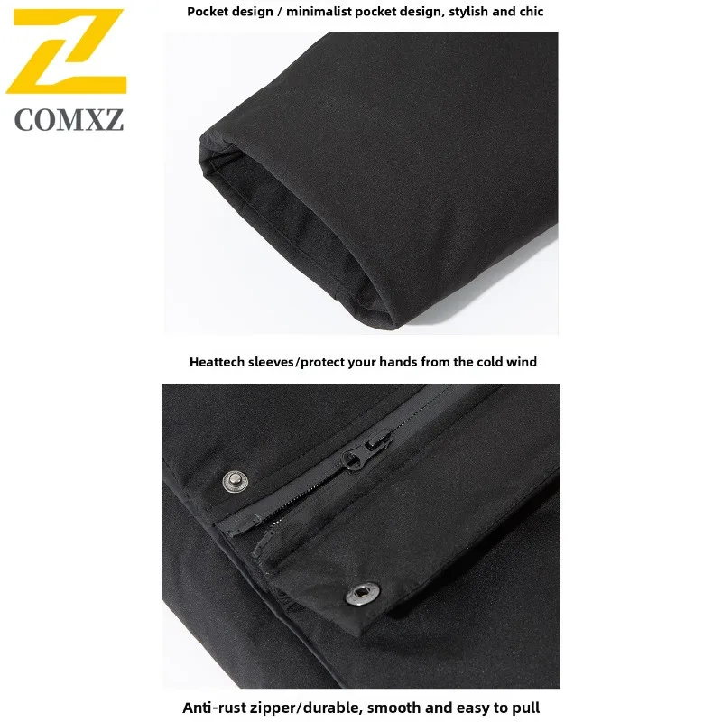 COMXZ جديد الرجال منتصف طول أسفل سترة ملابس الشتاء منتصف العمر أبي دعوى المسنين معطف الرجال سميكة الأبيض بطة أسفل سترة واقية