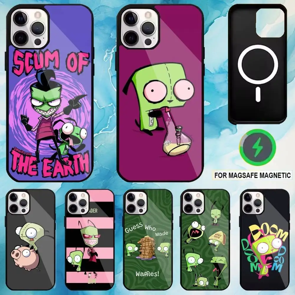 

I-Invader Zim Gir Phone Case For iPhone17,16,15,14,13,12,11 Plus,Pro Max Magnetic Magsafe Wireless Charging