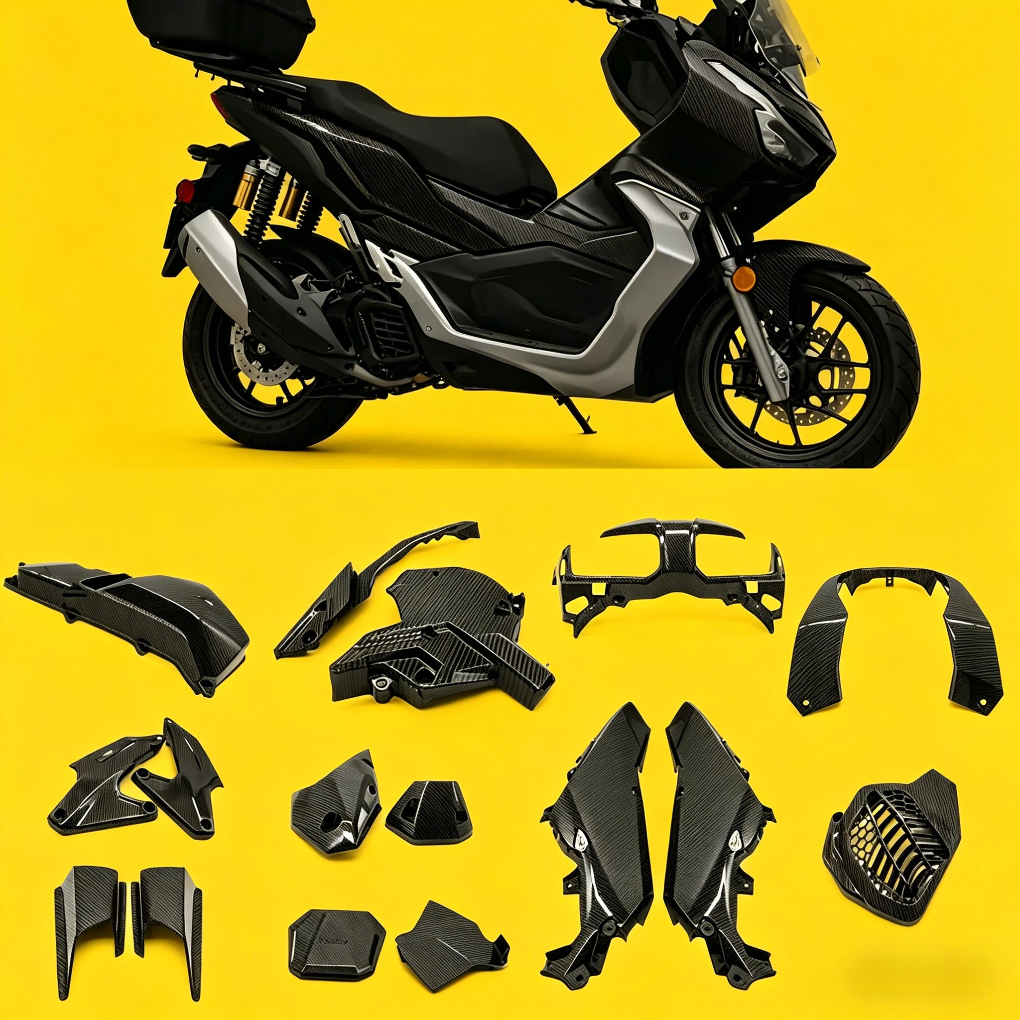 Models Retrofitting All plastic body parts ﻿Motorcycle Hydrographic Decorative Housing Carbon Fiber Look For Honda ADV 150ADV150