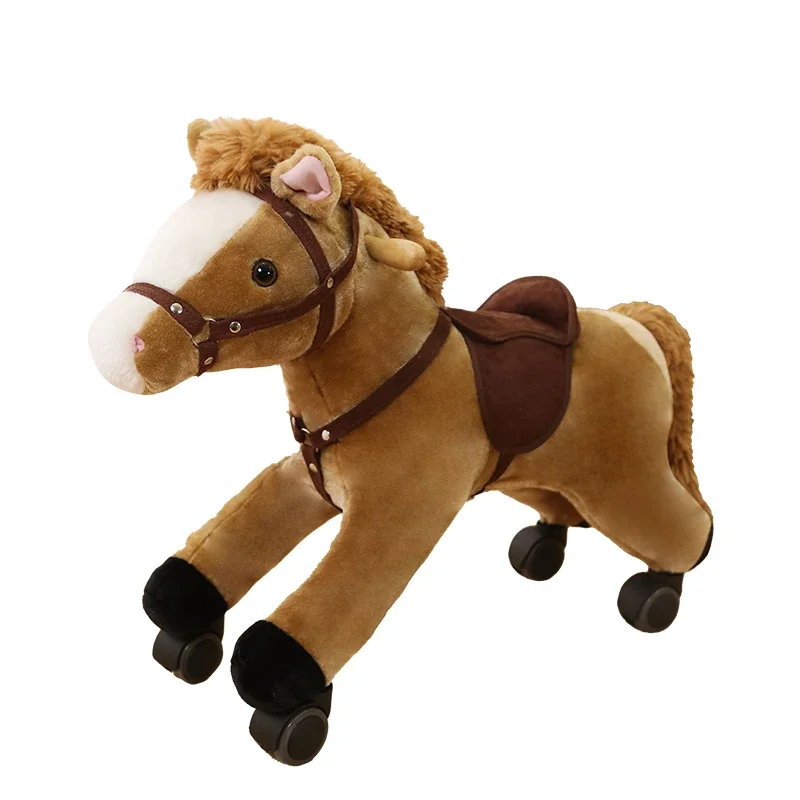 Trojan Horse Children's Shake Horse Plush Toy Jumping Horse Outdoor Baby Baby Pony Gifts People's First Birthday