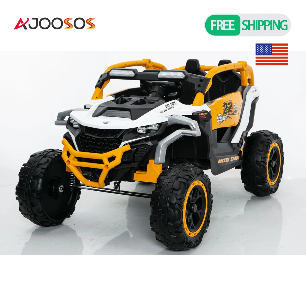 รถบรรทุกของเล่นเด็ก รถยนต์ไฟฟ้า ควบคุมด้วยรีโมท ระบบกันสะเทือนหน้าและหลัง รถ UTV 2 ที่นั่ง พร้อมไฟฉาย สำหรับเด็กอายุ 3 ปีขึ้นไป