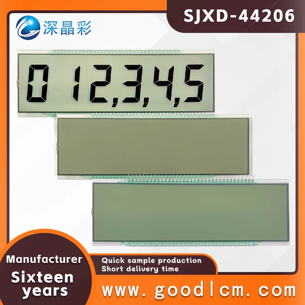 schermi a strisce lunghe con display digitale a 8 caratteri, schermo con codice segmento TN ad alto contrasto SJXD-44206 Con punto decimale