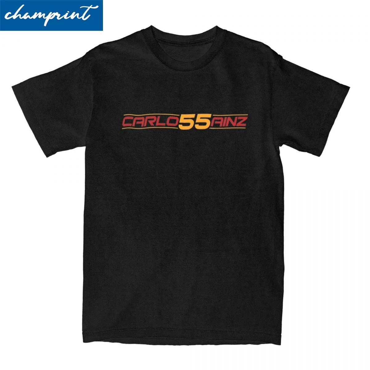 Printed Mannen Vrouwen Carlos Sainz Jr 55 T Shirt Men Crewneck Short Sleeve Top Tee Cotton Summer Tops Shirts