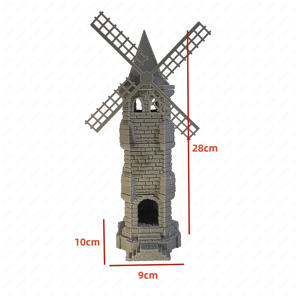 Model Windmill Observation Tower Board Game Scene Architecture Micro Landscape Sand Table DIY Hobby Making Accessory Tools