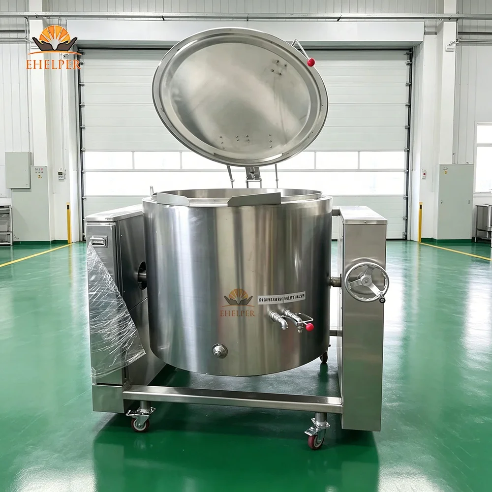 Industrial Tilting Jacketed Pot Automatic Steam Circulation Heating No Burn For Commercial Soup & Porridge Cooking | Boiling Pot