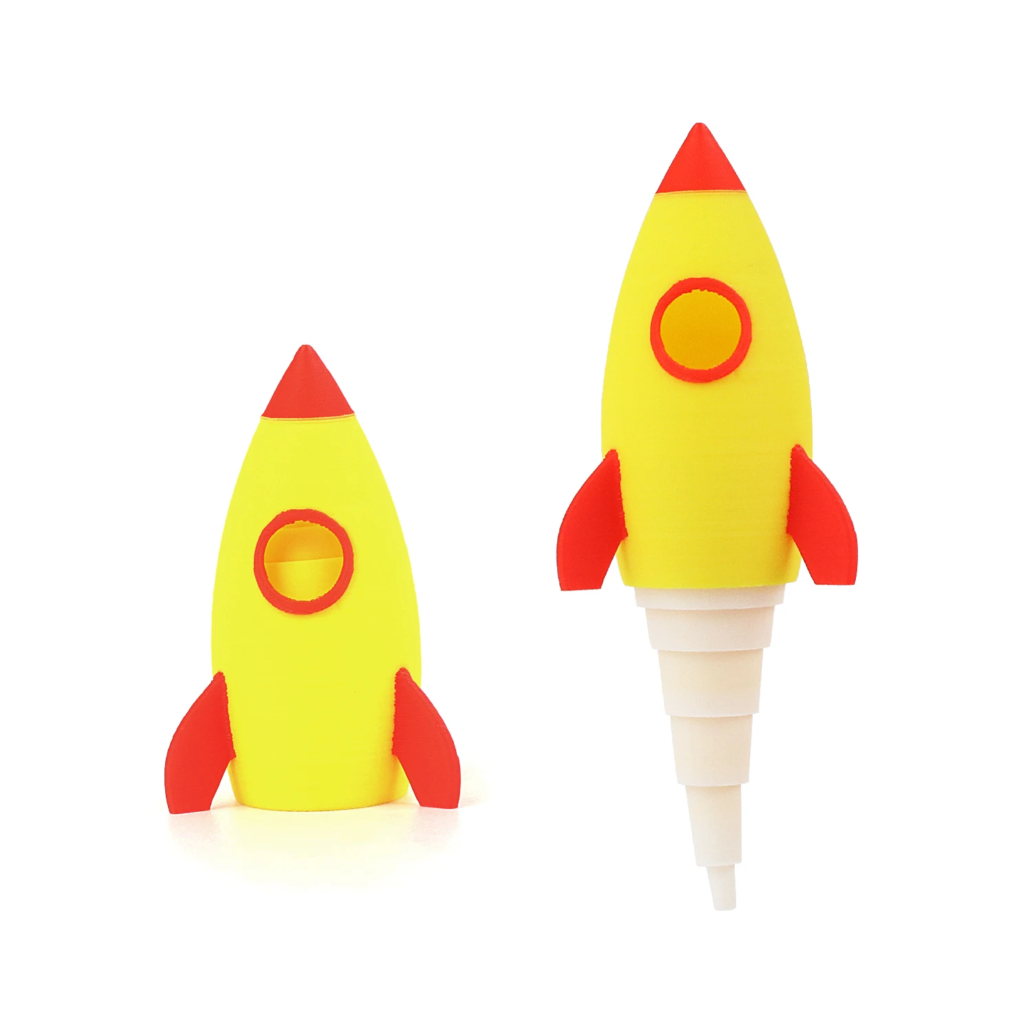 3D printed telescopic rocket creative toy, simulated rocket model, decompression and push music toy