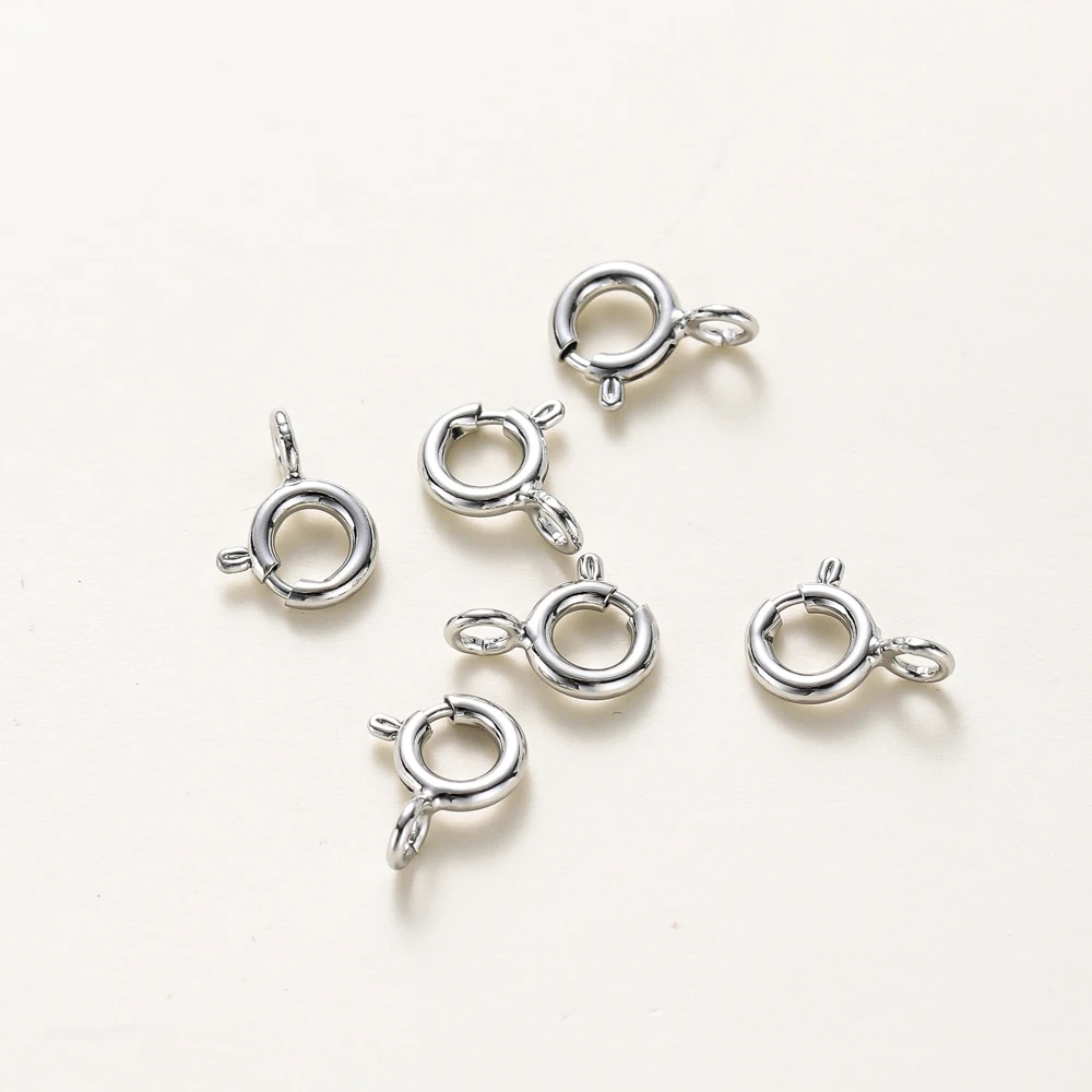 10PCS 18K Gold Plated Round Spring Brass Buckles Bracele Connectors Clasps Hook For DIY Jewelry  Necklace Chain Bulk Findings
