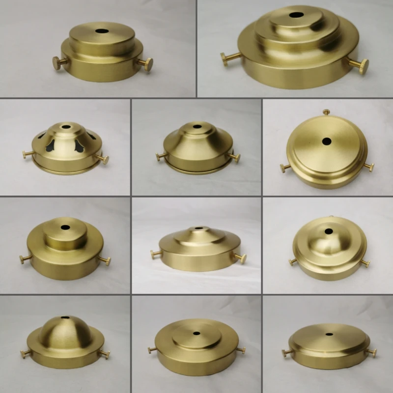 Brass desk lampshade claw polishing lamp base with 3 holes screws ceiling plate customizable processing of copper accessories