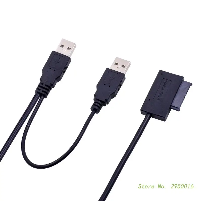 USB 2.0 to 7+6Pin 13Pin Slimline Slim SATA Cable Cord External USB2.0 Power Supply for Notebook CD-ROM DVD-ROM ODD