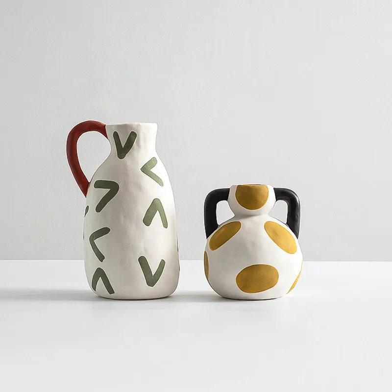 

Hotel Balcony Vases Ornament Pots Plants Bedroom Homestay Vases Nordic Ceramic Home Decor Bouteille De Fleurs MH40HP