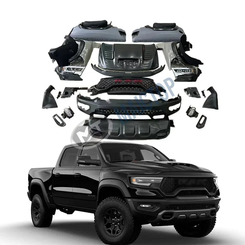 MAICTOP car accessories facelift upgrade trx style bodykit for ram 1500 bumper grill body kit 2019-