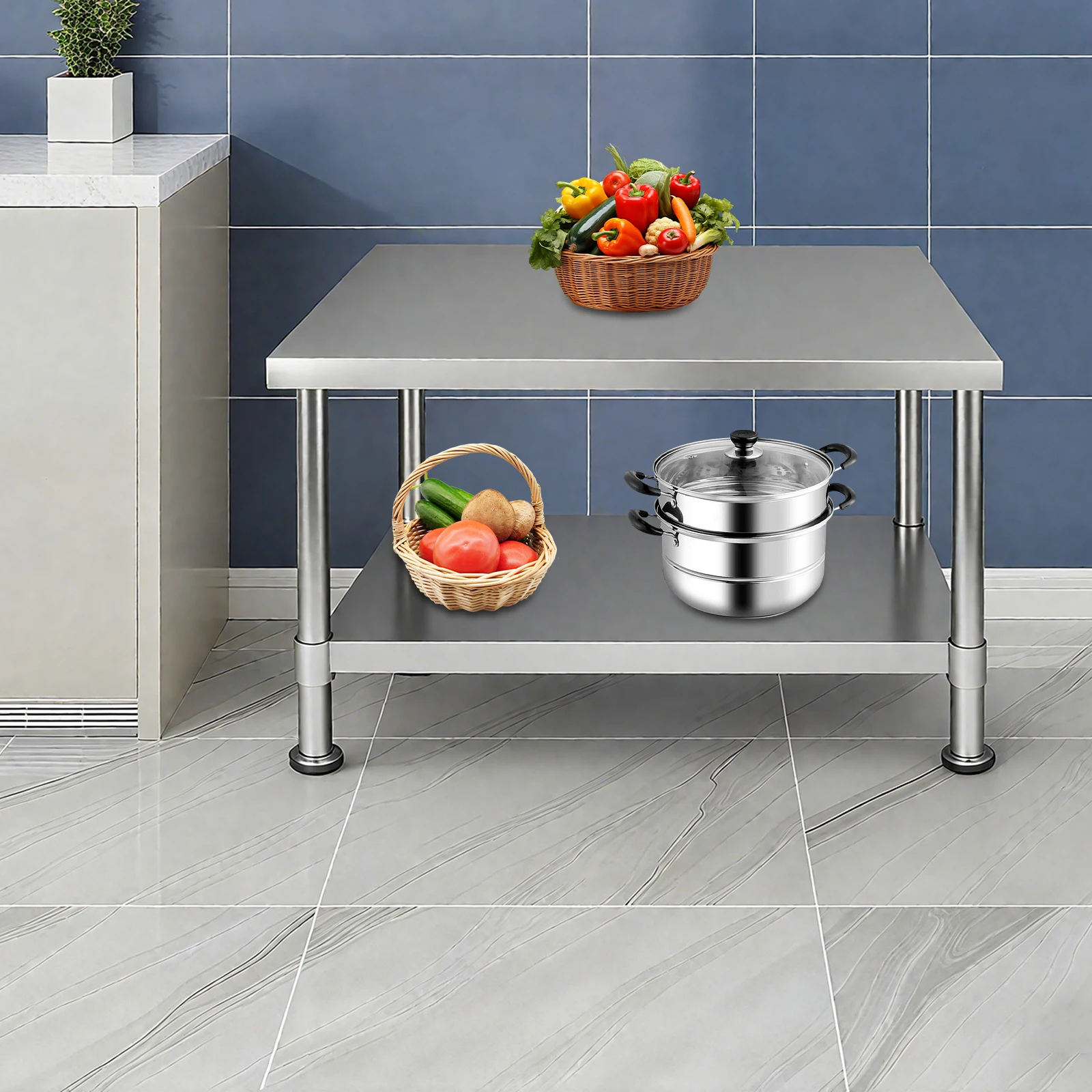 

Под полкой, 21,65*9,84 дюйма, щедрая емкость хранения, настройка высоты для стандартной тележки для рабочего стола, деревянный верстак