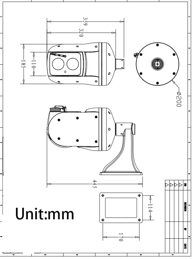 2MP 30X Zoom Laser PTZ Dome Camera, Over 500m Laser Night Vision, IP66 Outdoor Protection RJ45 Video Output AC24V Power Supply