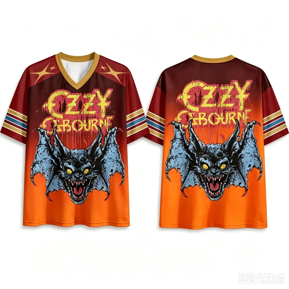 Retro-Horror-Fledermaus 3D-Druck Herren Damen Sport Schnelltrocknend Atmungsaktiv V-Ausschnitt Locker Sitzendes T-Shirt Modischer Street-Trend Kinder-Oberteil – Detail 7