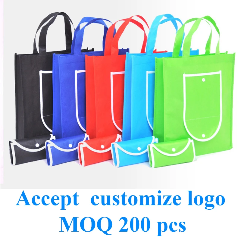 20 pcs Custom logo printing Non-woven bag / totes portable shopping bag for promotion and advertisement 80gsm fabric  logo print