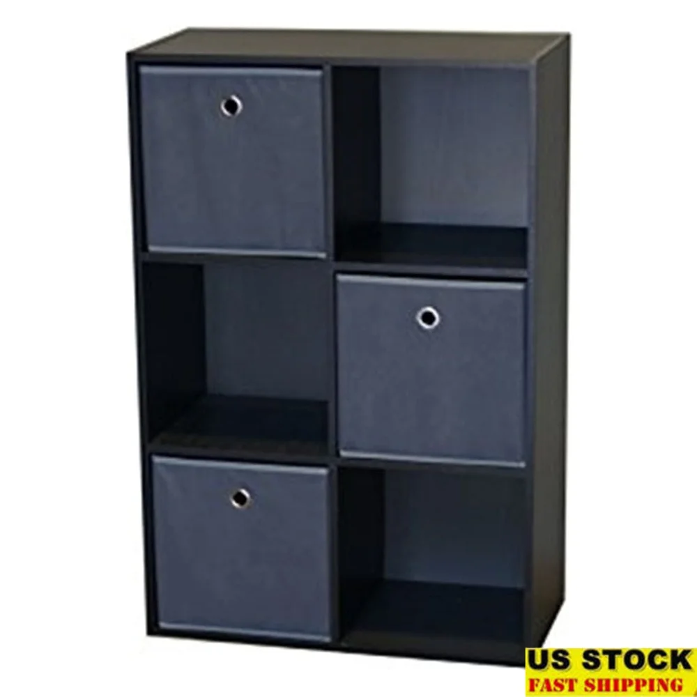 

Colonial Storage Cubes Stackable 6-Cell Organizer Easy Assemble Wood Grain Laminate Vertical Horizontal Home Office Furniture