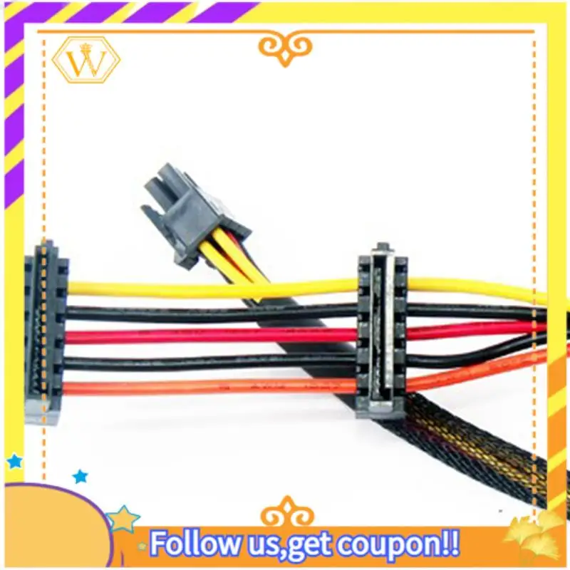 A01K-4X HDD SATA Voedingskabel Haakse SATA 15 Pin X2 Naar Mini 6 Pin ATX Adapter Voor Dell Inspiron 3653 3650 Serie